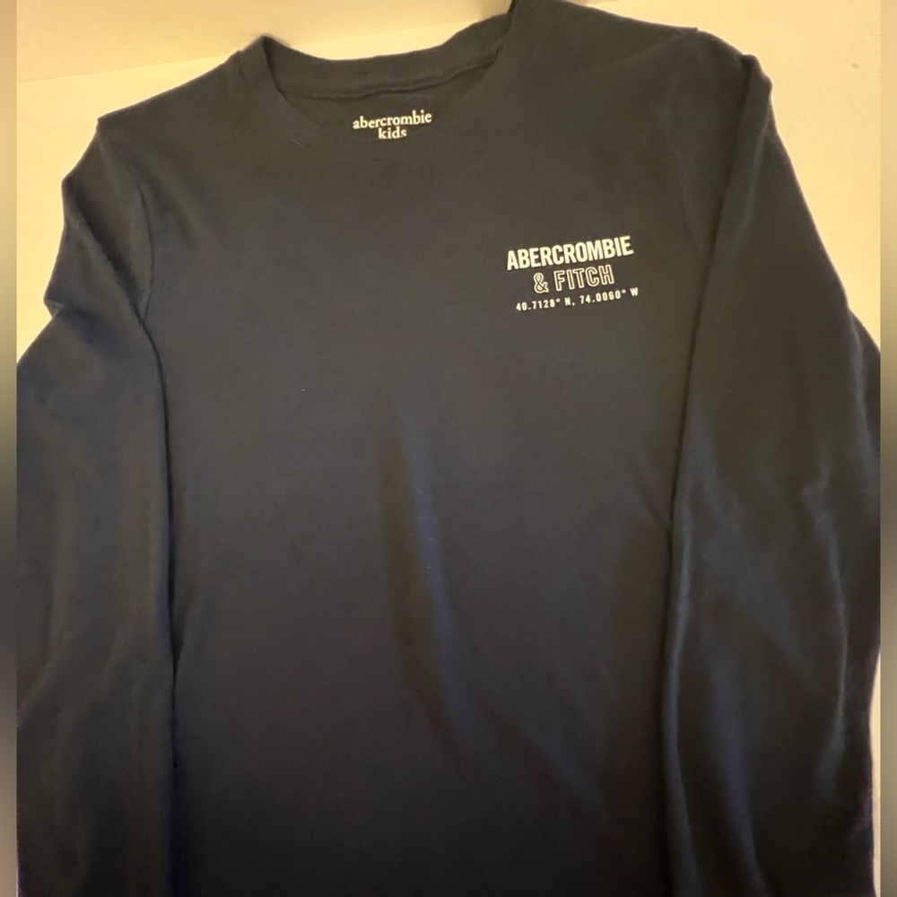 ABERCROMBIE & FITCH LONG-SLEEVE BLACK CREW NECK TEE SHIRT SIZE 13-14